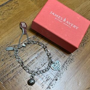 James Avery Forged Link Charm Bracelet & Charms